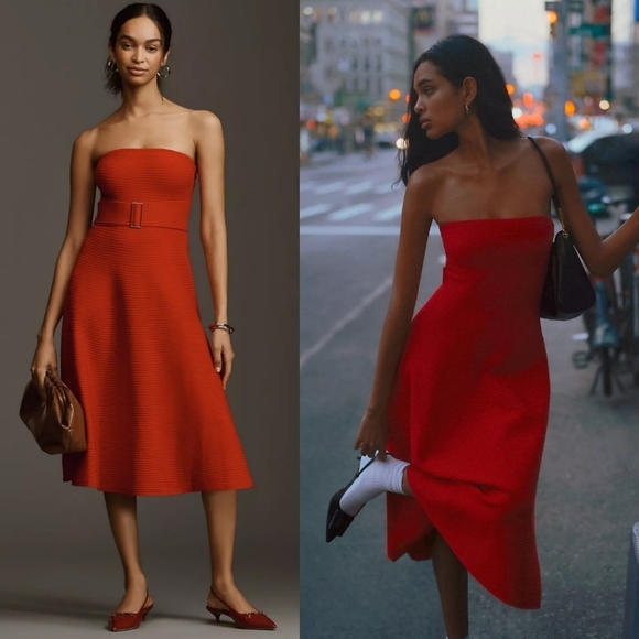 Anthropologie Strapless Midi Sweater Dress - Picture 2 of 8